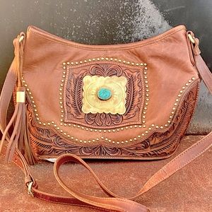 Leather Concho Conceal Carry Purse